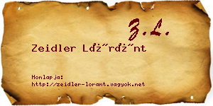 Zeidler Lóránt névjegykártya