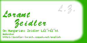 lorant zeidler business card